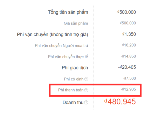 Các bước kiểm tra phí thanh toán Shopee trên Kênh Người Bán