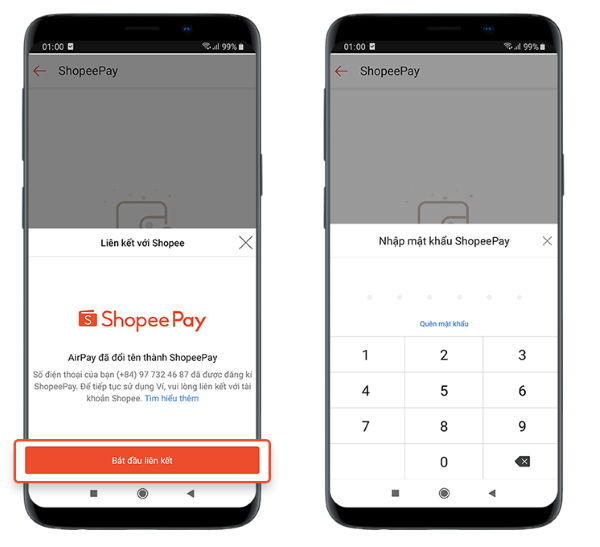 Chọn Bắt đầu liên kết