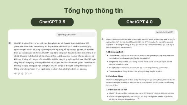 ChatGPT 4.0 có khả năng tối ưu dữ liệu tốt hơn ChatGPT 3.5 