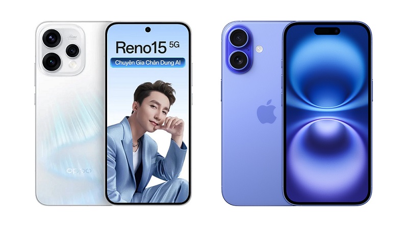 So sánh OPPO Reno15 5G và iPhone 16