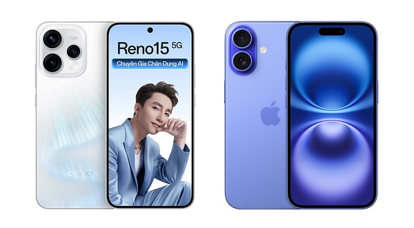 So sánh OPPO Reno15 5G và iPhone 16