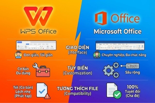 So sánh WPS Office và Microsoft Office về giao diện và trải nghiệm sử dụng