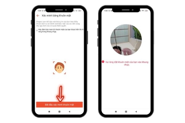 Tiến hành xác minh khuôn mặt theo yêu cầu 