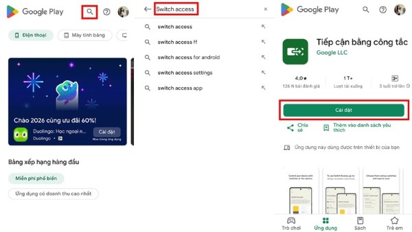 Tải Switch Access từ Google Play Store