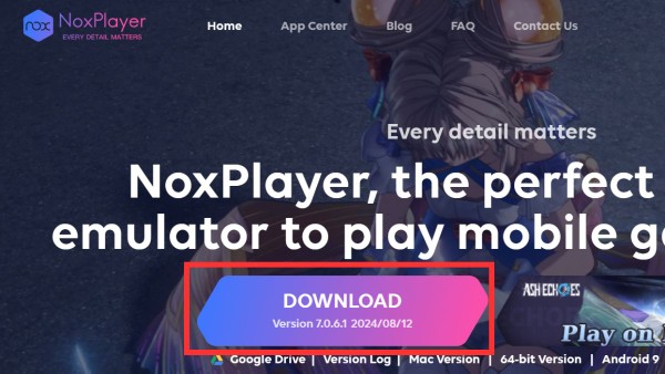 Truy cập trang web NoxPlayer và tải về máy tính