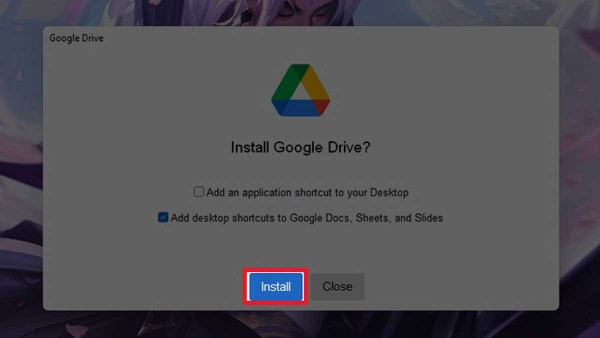 Nhấn nút “Install” 