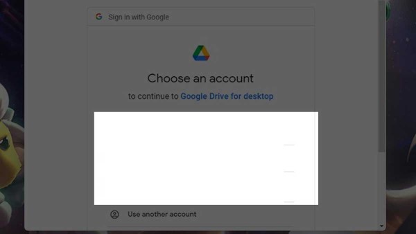 Chọn tài khoản Google muốn sử dụng cho Google Drive