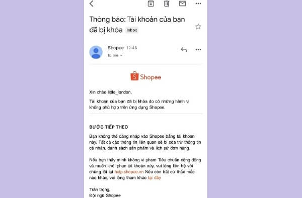 Soạn email phản hồi và đề nghị mở khoá tạm thời