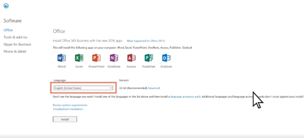 Chọn “Ứng dụng Microsoft 365” để tải xuống