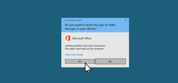 Nhấn Yes để xác nhận cài đặt