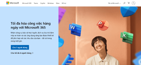 Truy cập trang chủ Microsoft → nhấn “Đăng nhập”