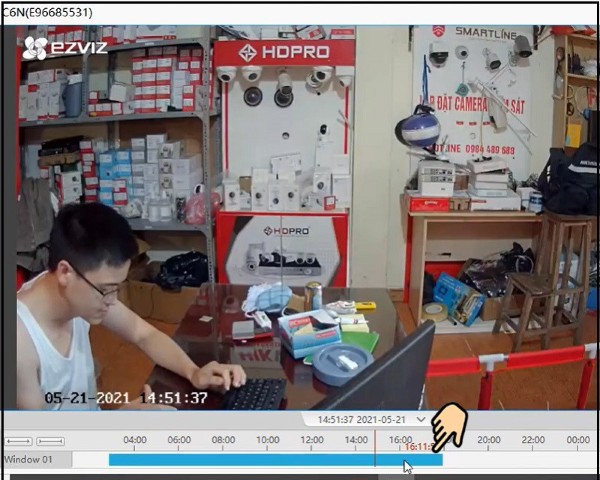 Kéo chọn mốc thời gian muốn xem