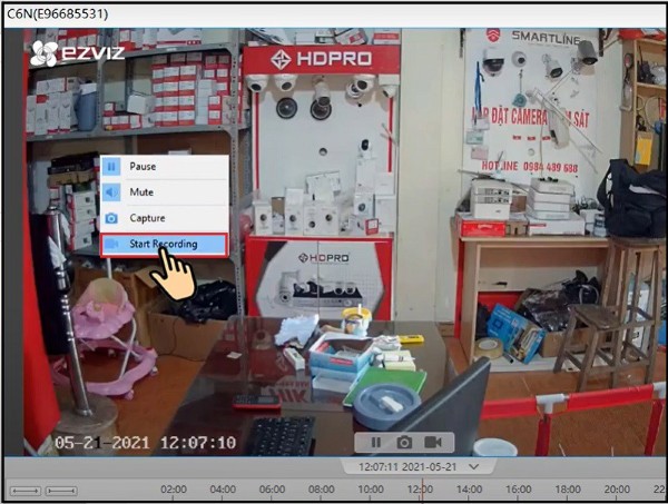 Chọn Start Recording