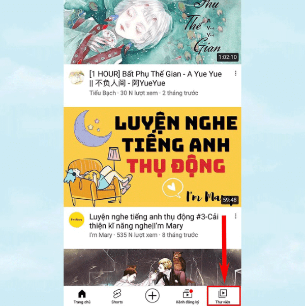 Mở mục Thư viện