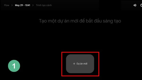 Nhấn “Tạo dự án mới”