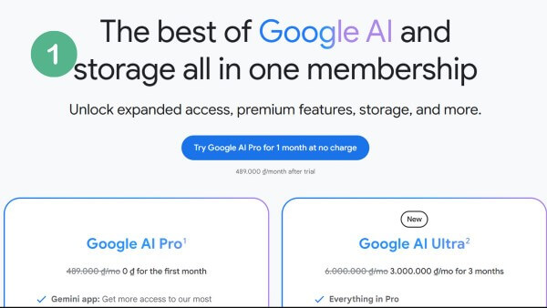 Nhấn “Bắt đầu dùng thử”