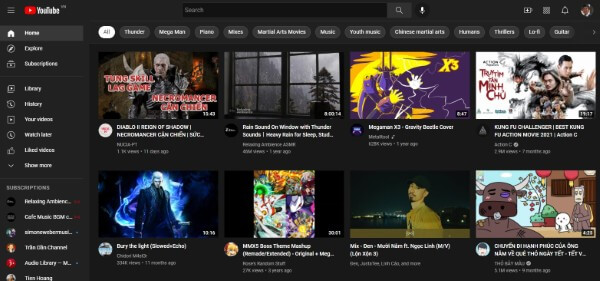 Mở web youtube.com và đăng nhập tài khoản Google