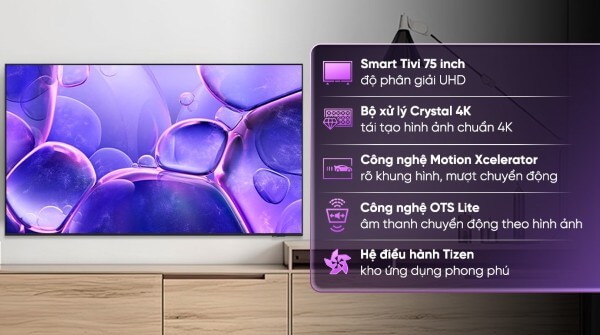 Smart Tivi Crystal UHD Samsung 4K 75 inch UA75U8500F