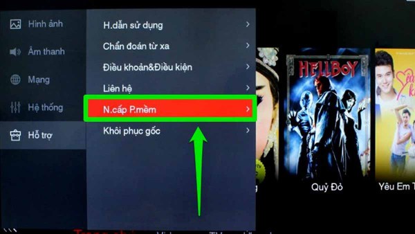Chọn Nâng cấp phần mềm 
