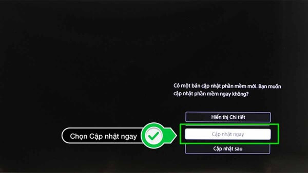 Chọn cập nhật phần mềm ngay