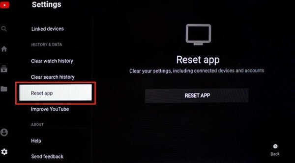 Hãy thử reset ứng dụng Youtube về trạng thái ban đầu