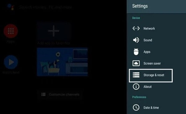 Chọn Hệ thống / Tùy chọn thiết bị