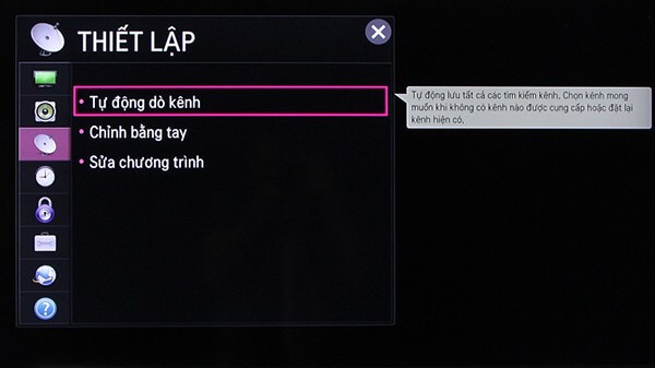 Thực hiện dò lại kênh một lần nữa để xem kết quả