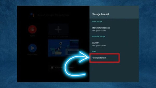 Chọn Wipe Data/Factory Reset