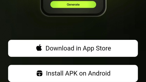 Chọn “Download in App Store” hoặc “Install APK on Android”