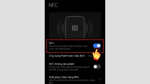 Gạt công tắc sang trái để tắt NFC