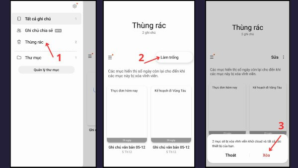 Nhấn Xóa để xác nhận