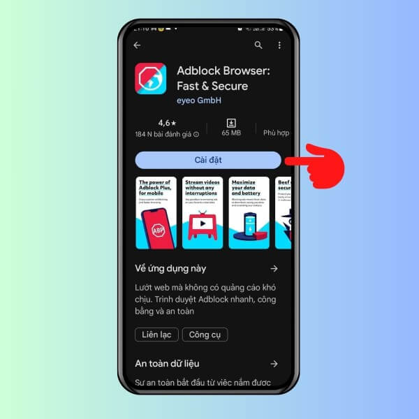 Tải và cài đặt ứng dụng Adblock Browser