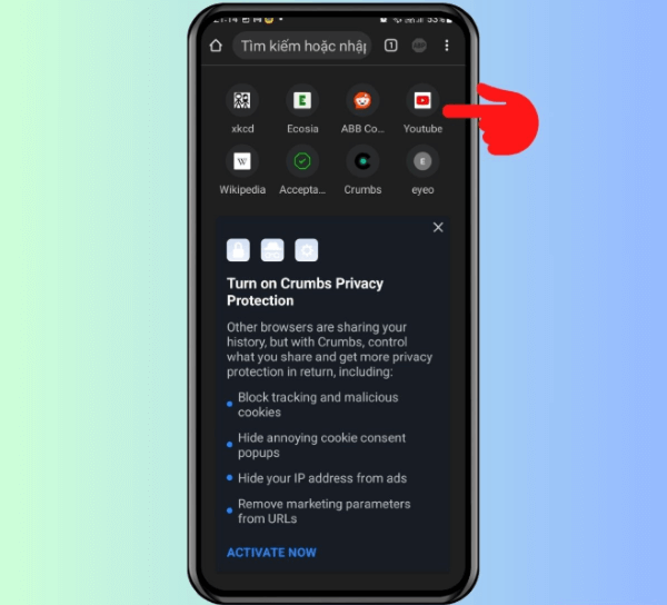 Truy cập website YouTube