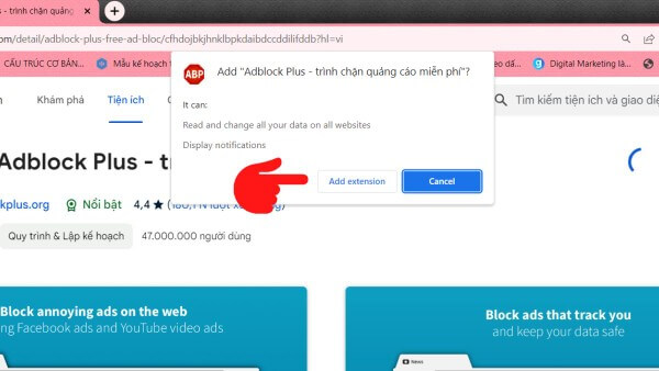 Chọn “Add extension” 