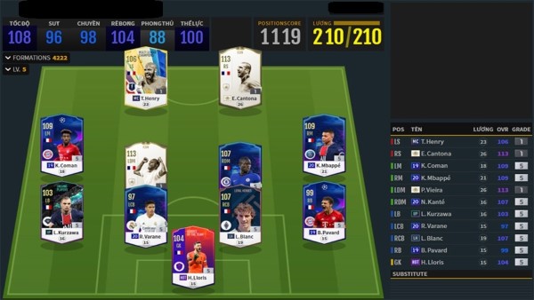 Đội hình Team color Pháp