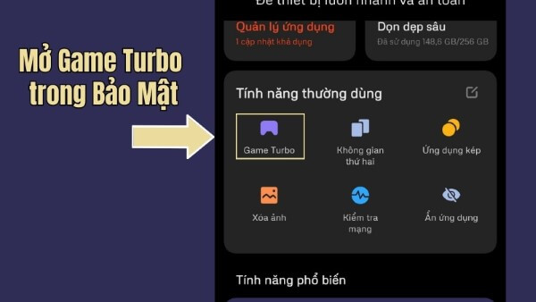 Chọn mục Game Turbo