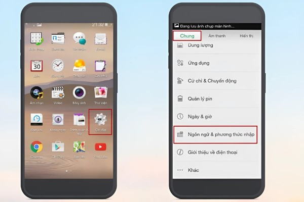 Nhấn vào Cài đặt 