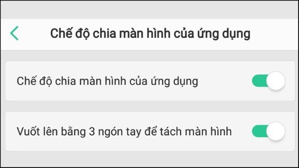 Bật hai chế độ chia đôi màn hình