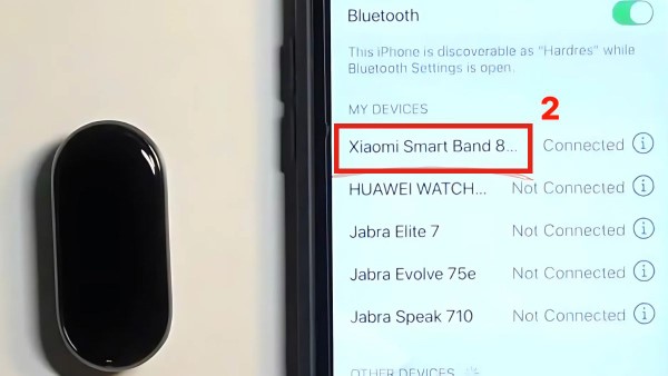 Tìm và chọn tên đồng hồ Xiaomi