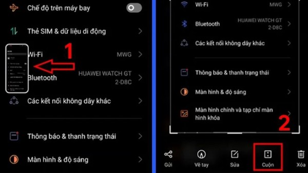 Chọn Cuộn hoặc Chụp dài