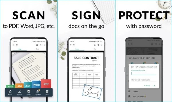 CamScanner cho phép chèn chữ ký số vào văn bản
