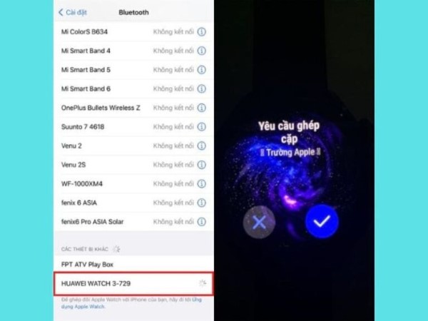 Tìm thiết bị đồng hồ Huawei