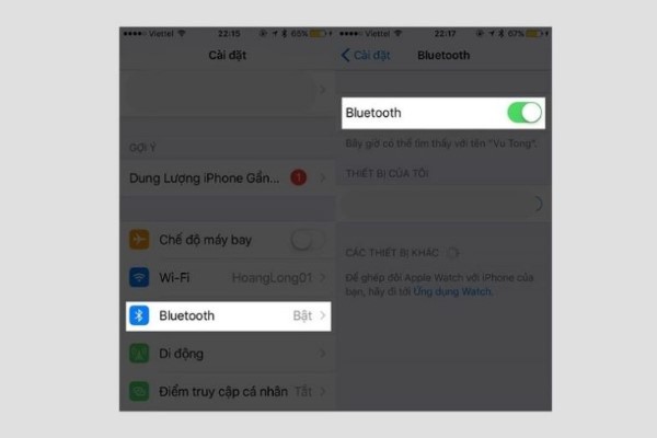 Kích hoạt tính năng kết nối Bluetooth