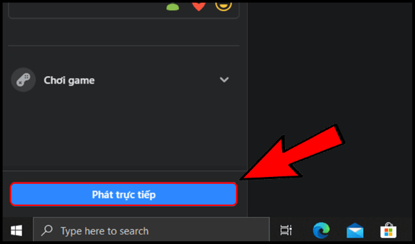 Nhấn “Phát trực tiếp”