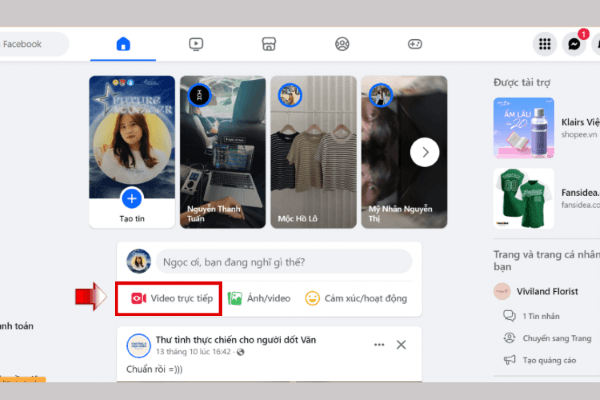 Mở Facebook trên trình duyệt