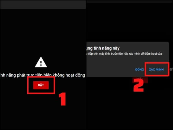 Nhấn xác minh tài khoản