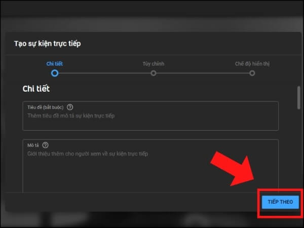 Điền thông tin phát sóng
