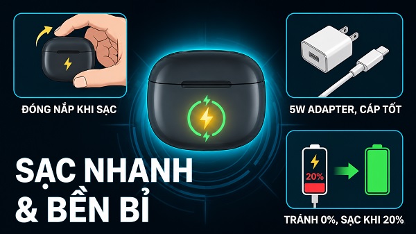 Những lưu ý "vàng" giúp sạc hiệu quả và bền bỉ