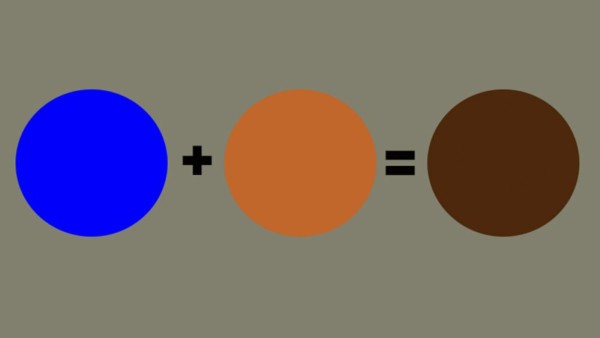 Cách phối hợp xanh dương với cam tạo ra màu nâu