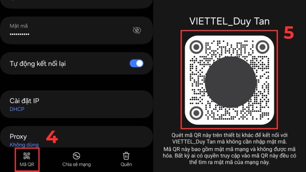 Quét mã QR WiFi để truy cập mạng